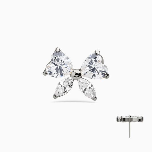 Titanium Threadless Butterfly Cluster Top