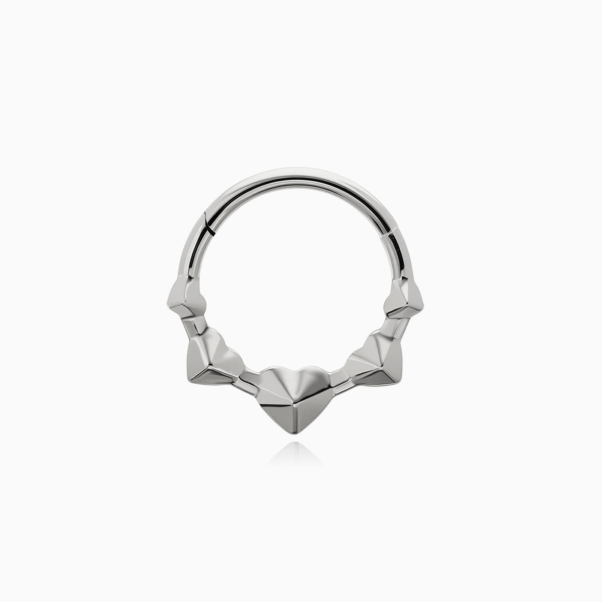 Titanium Heart Cluster Front Facing Hinged Segment Clicker