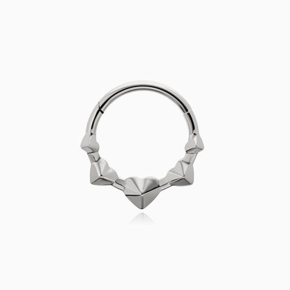 Titanium Heart Cluster Front Facing Hinged Segment Clicker
