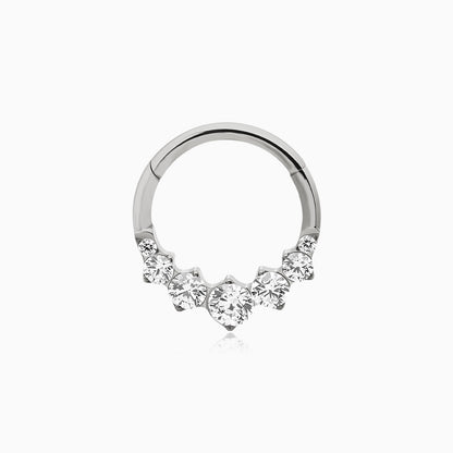 Titanium Graduated Round Gem Cluster Front Facing Hinged Segment Clicker