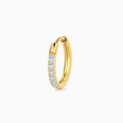 18Kt Gold PVD Titanium Hinged Pave Hoop Ring