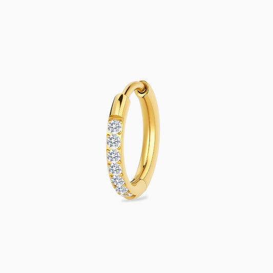 18Kt Gold PVD Titanium Hinged Pave Hoop Ring
