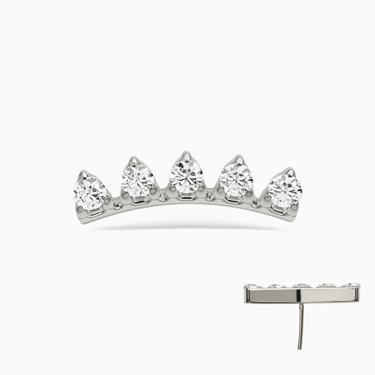 Titanium Threadless Crown Cluster Top