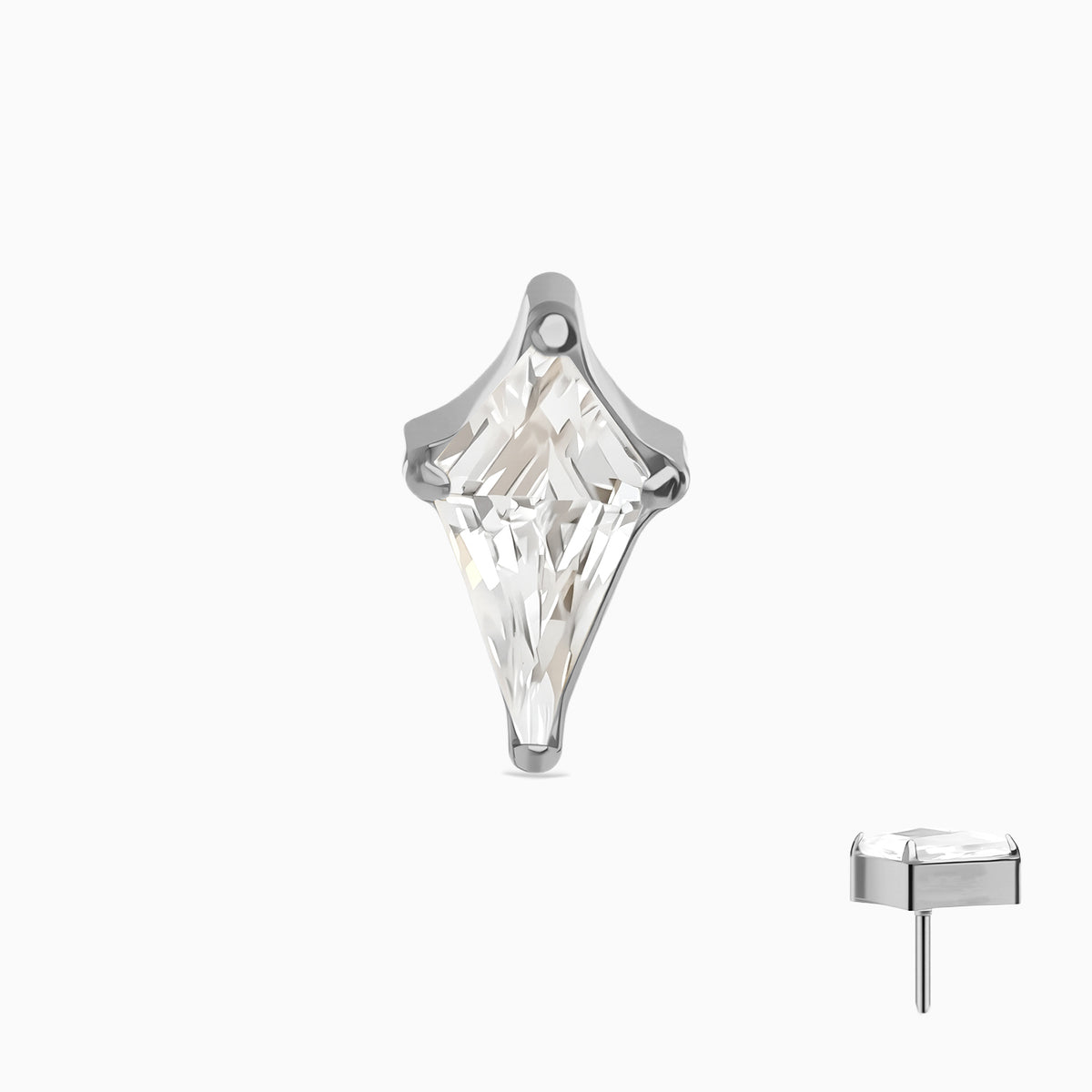 Titanium Threadless Kite Cut Gem Top.