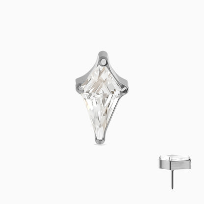 Titanium Threadless Kite Cut Gem Top.