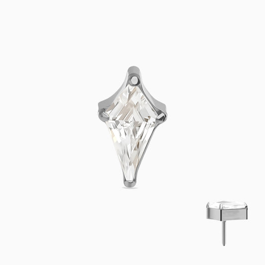 Titanium Threadless Kite Cut Gem Top.