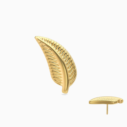 18Kt Gold PVD Titanium Threadless Leaf Top