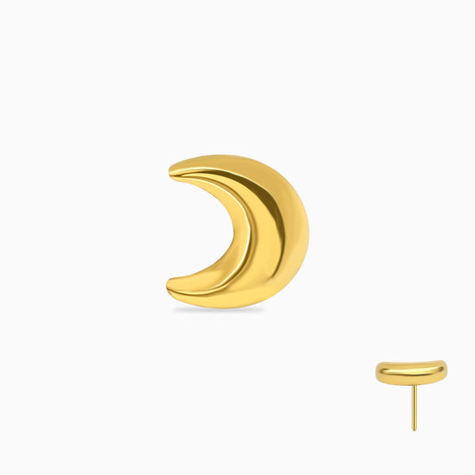 18Kt Gold PVD Titanium Threadless Crescent Moon Top.
