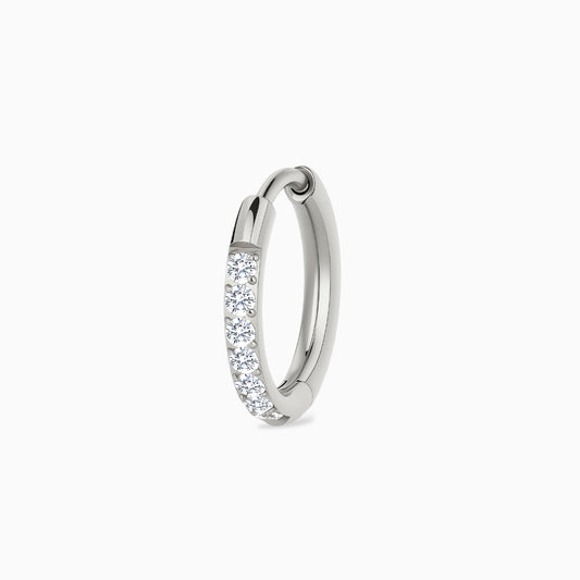 Titanium Hinged Pave Hoop Ring