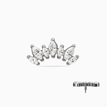 Titanium Internally Threaded Marquise CZ Crown Top