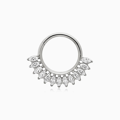 Titanium Marquise Gem Fan Front Facing Hinged Segment Clicker