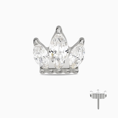 Titanium Marquise Crown Cluster Prong Set Gem Top