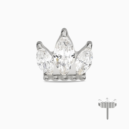 Titanium Marquise Crown Cluster Prong Set Gem Top