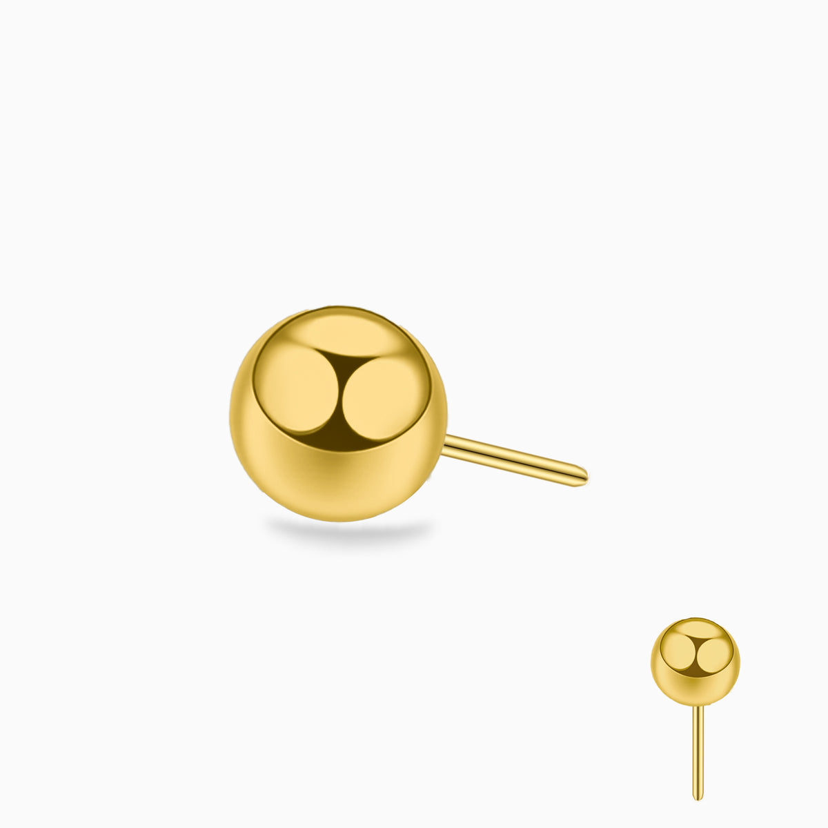 18Kt Gold PVD Titanium Threadless Ball Top.