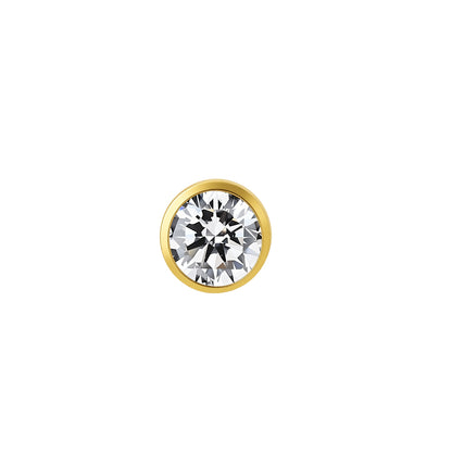 18Kt Gold PVD Titanium Threadless Bezel-Set Gem Top