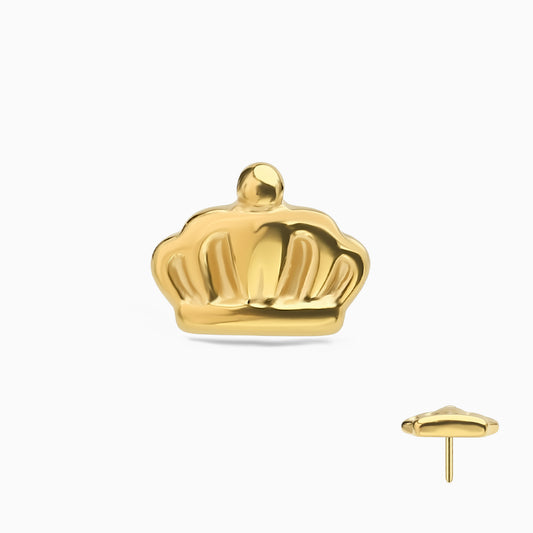 18Kt Gold PVD Titanium Threadless Crown Top