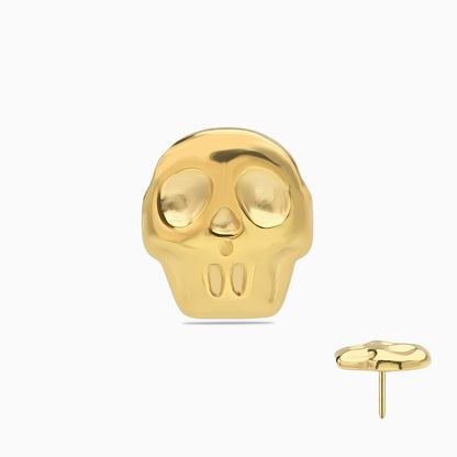 18Kt Gold PVD Titanium Threadless Skull Top
