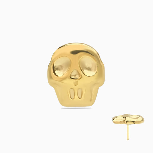 18Kt Gold PVD Titanium Threadless Skull Top