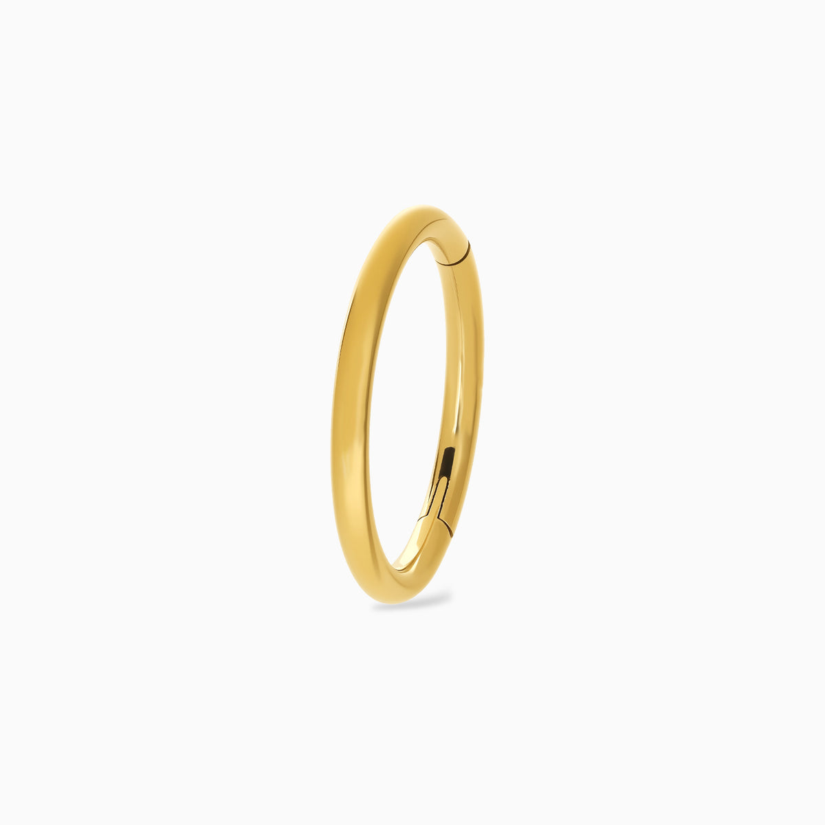 18Kt Gold PVD Titanium Hinged Hoop Ring.