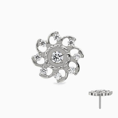Titanium Threadless Swirl Cluster Top