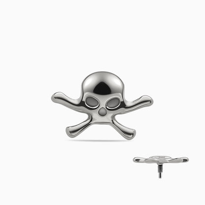 Titanium Internally Threaded Skull and Crossbones Top