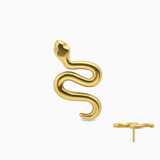 18Kt Gold PVD Titanium Threadless Snake Top