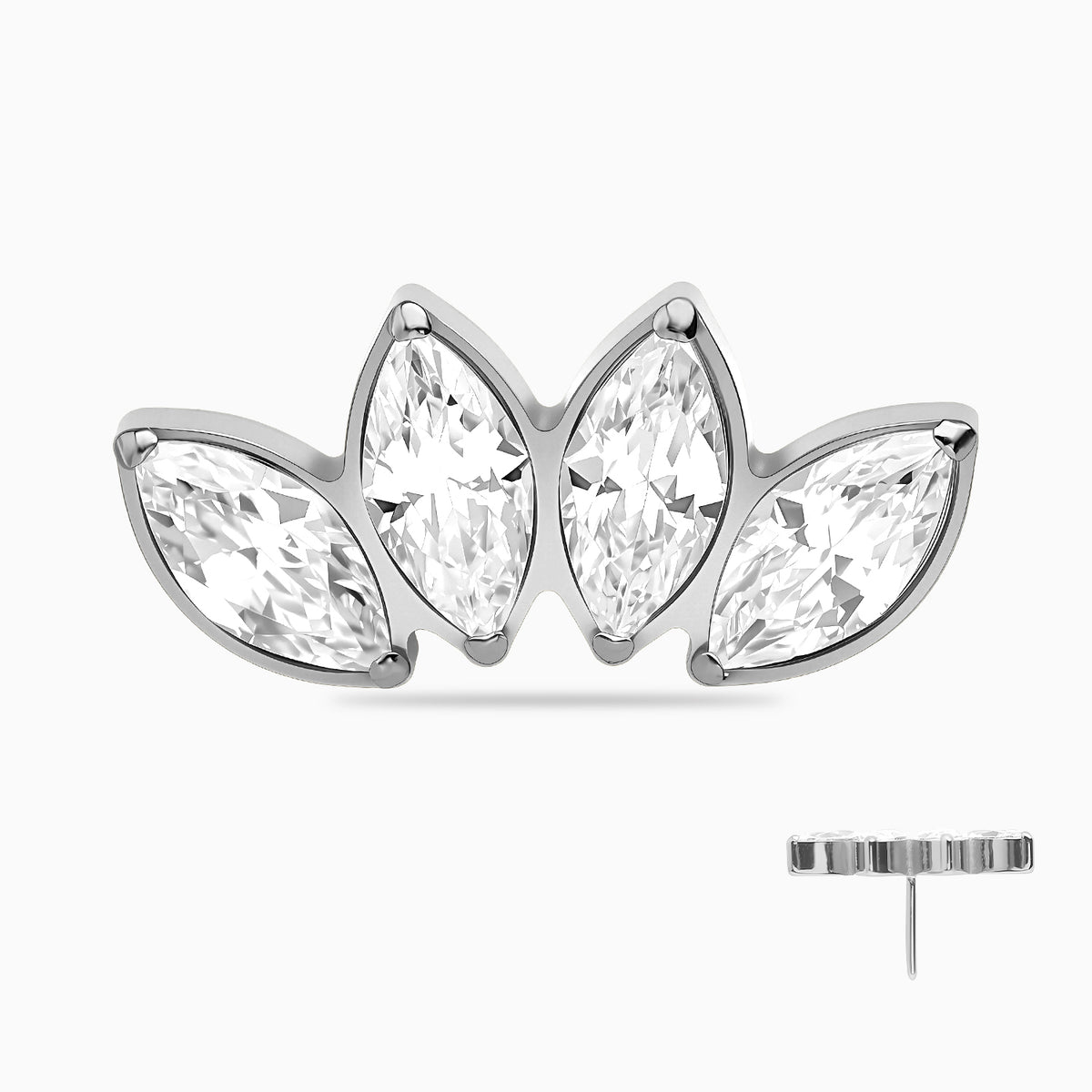 Titanium Marquise Fan Top