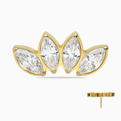24kt Gold PVD Titanium Marquise Fan Top