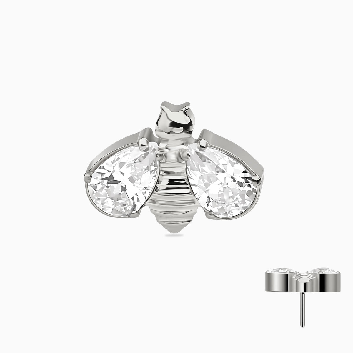 Titanium Threadless Bee Gem Top