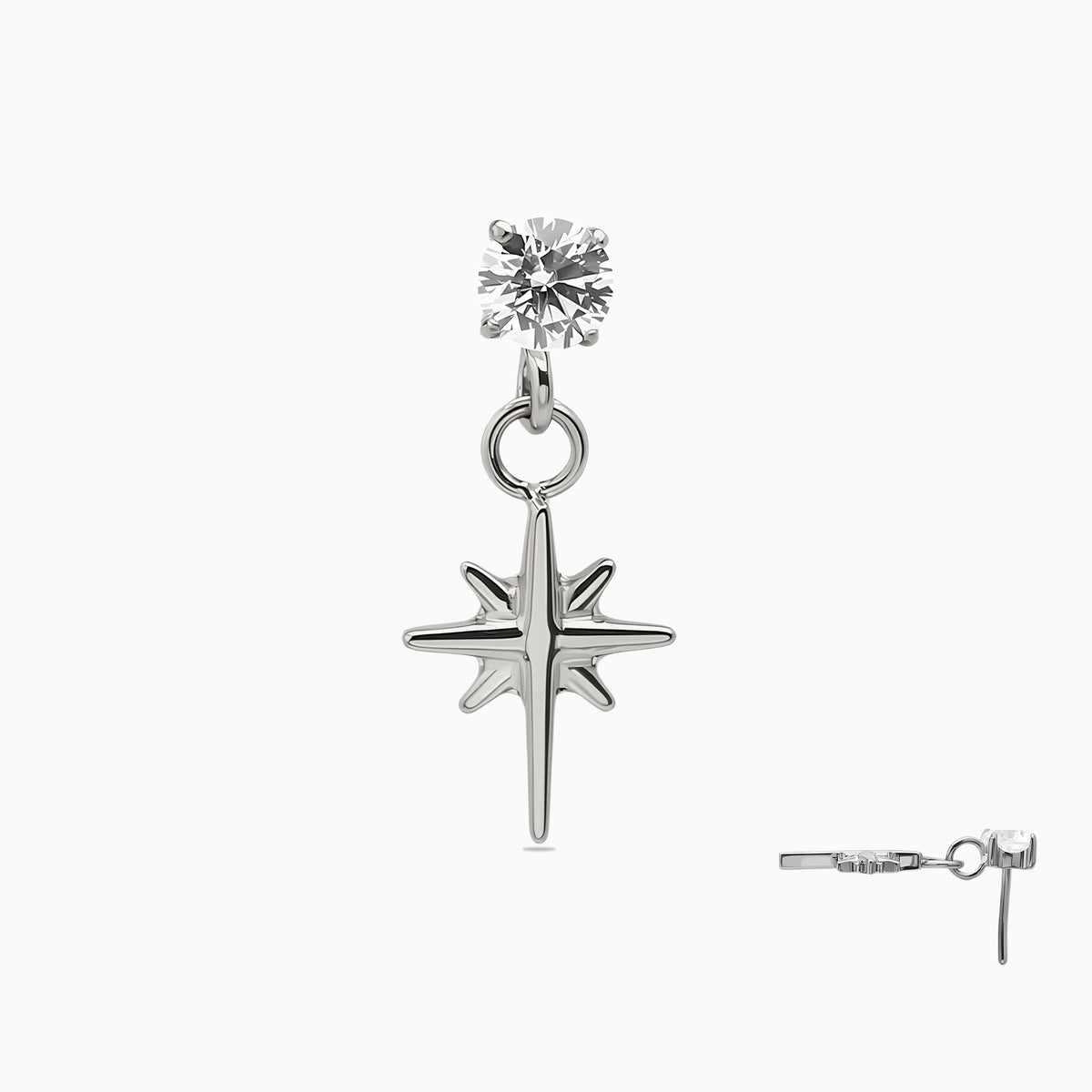 Titanium Threadless Dangle North Star Top
