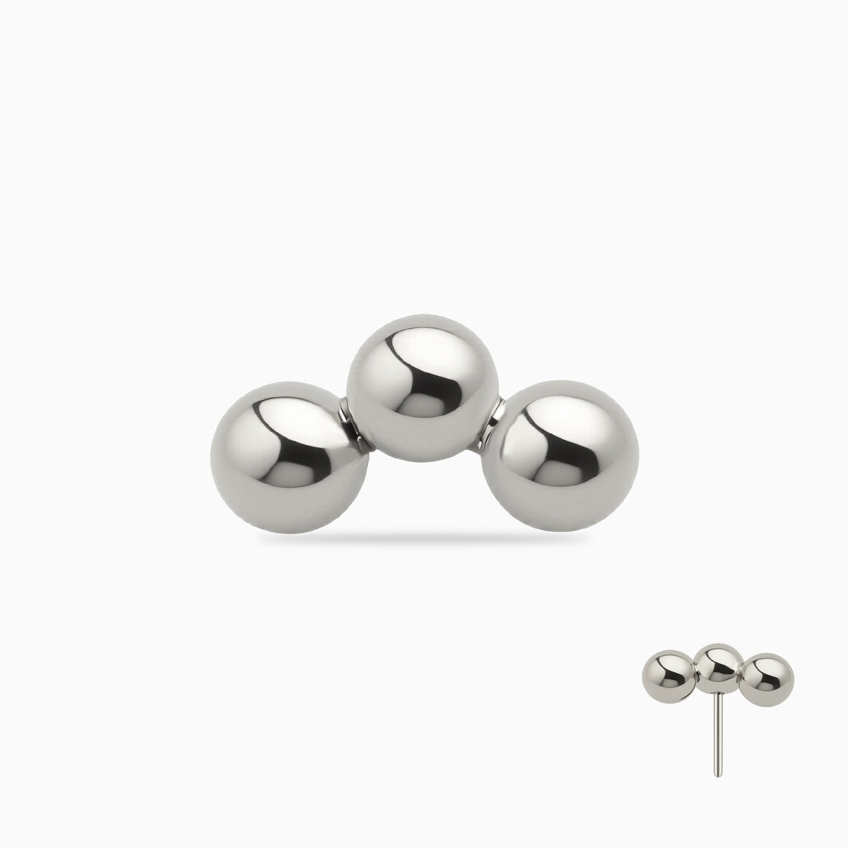 Titanium Threadless Triple Bead Cluster Top