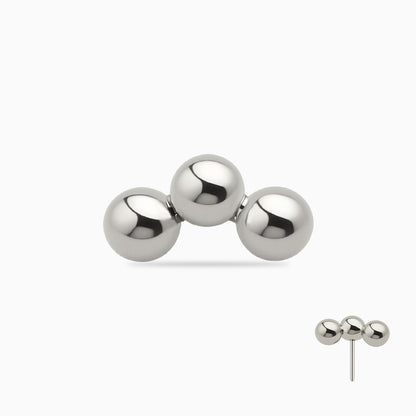Titanium Threadless Triple Bead Cluster Top