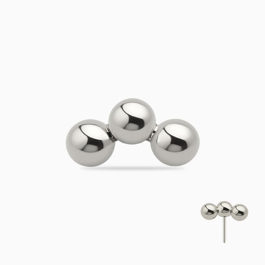 Titanium Threadless Triple Bead Cluster Top