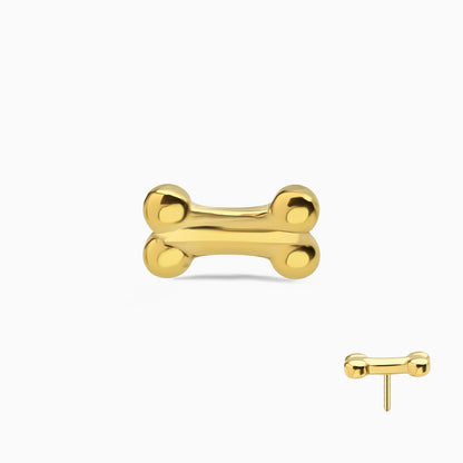 18Kt Gold PVD Titanium Threadless Bone Top