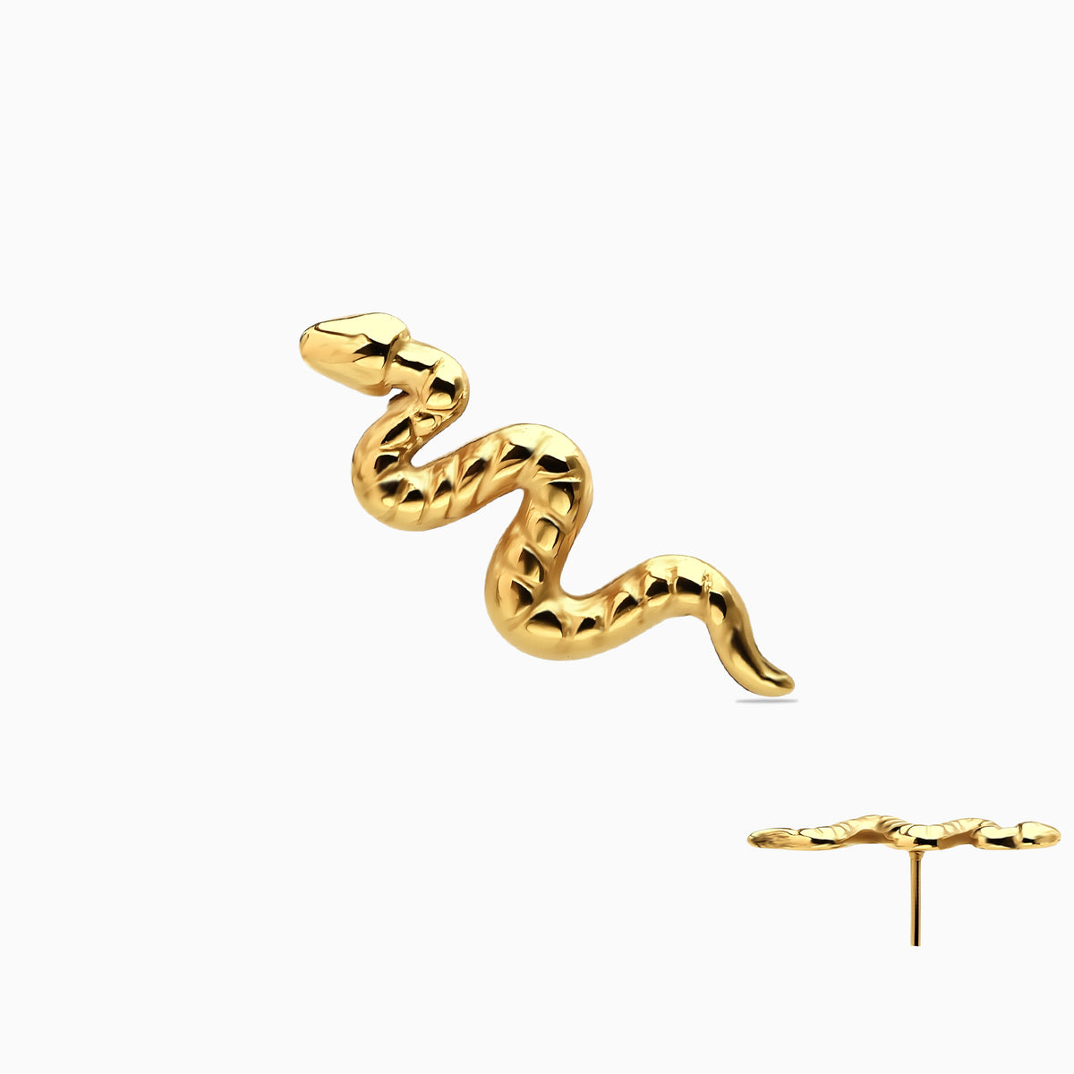18Kt Gold PVD Titanium Threadless Snake Top