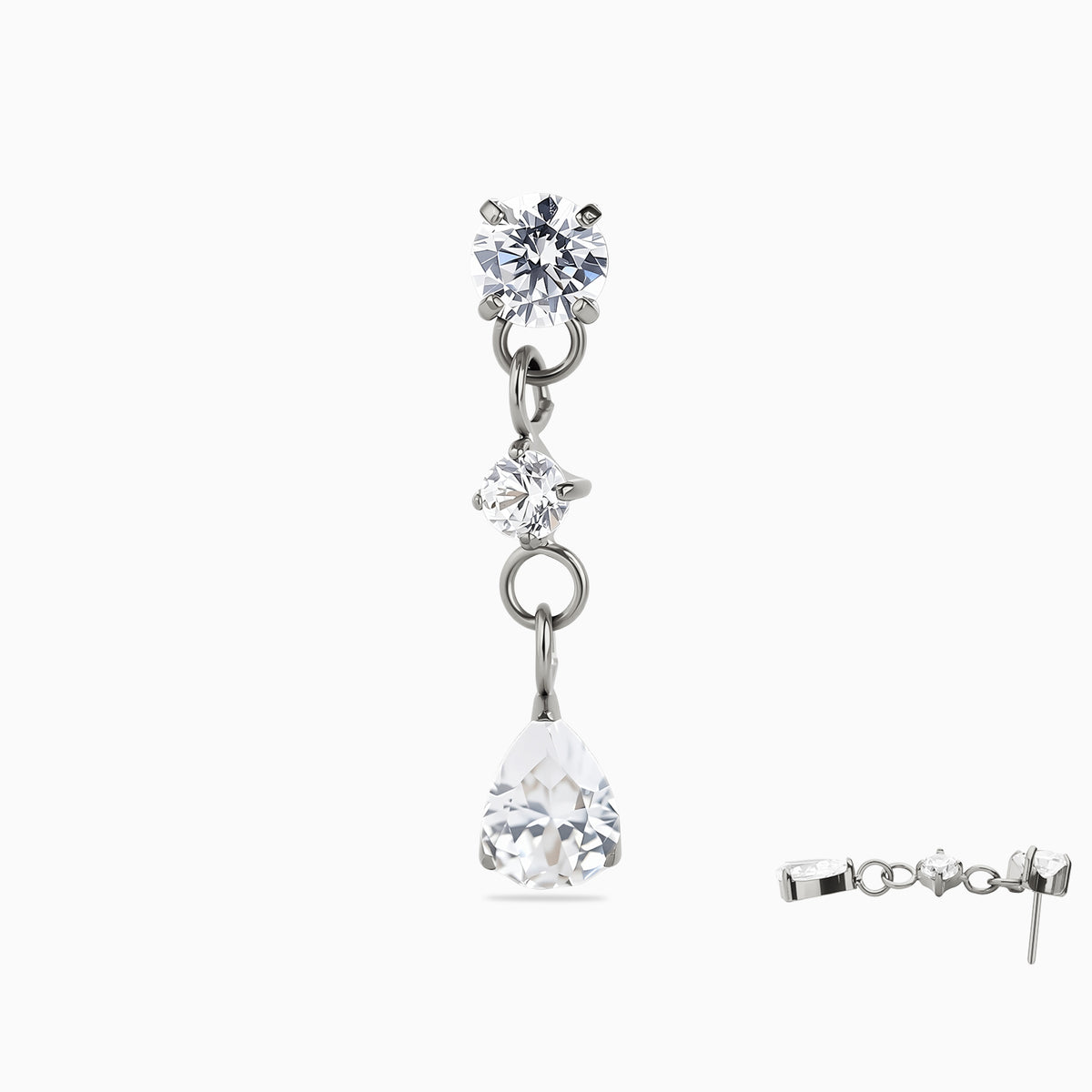 Titanium Threadless Dangle Gem Top