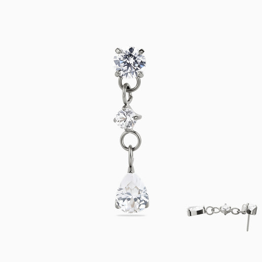 Titanium Threadless Dangle Gem Top