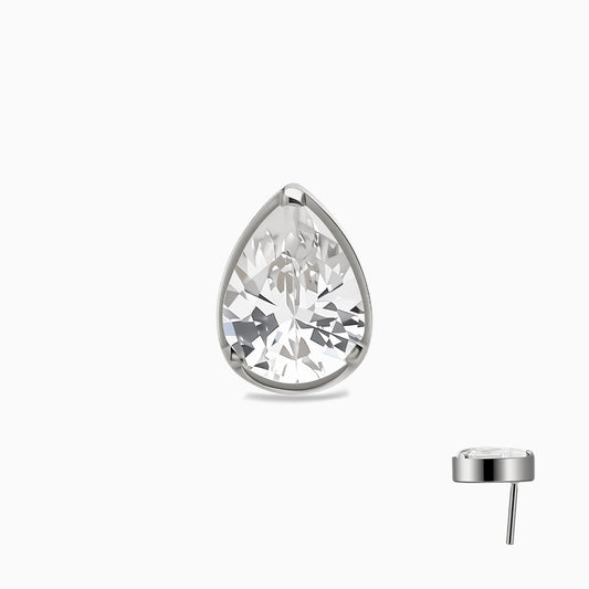 Titanium Threadless Pear Bezel Top