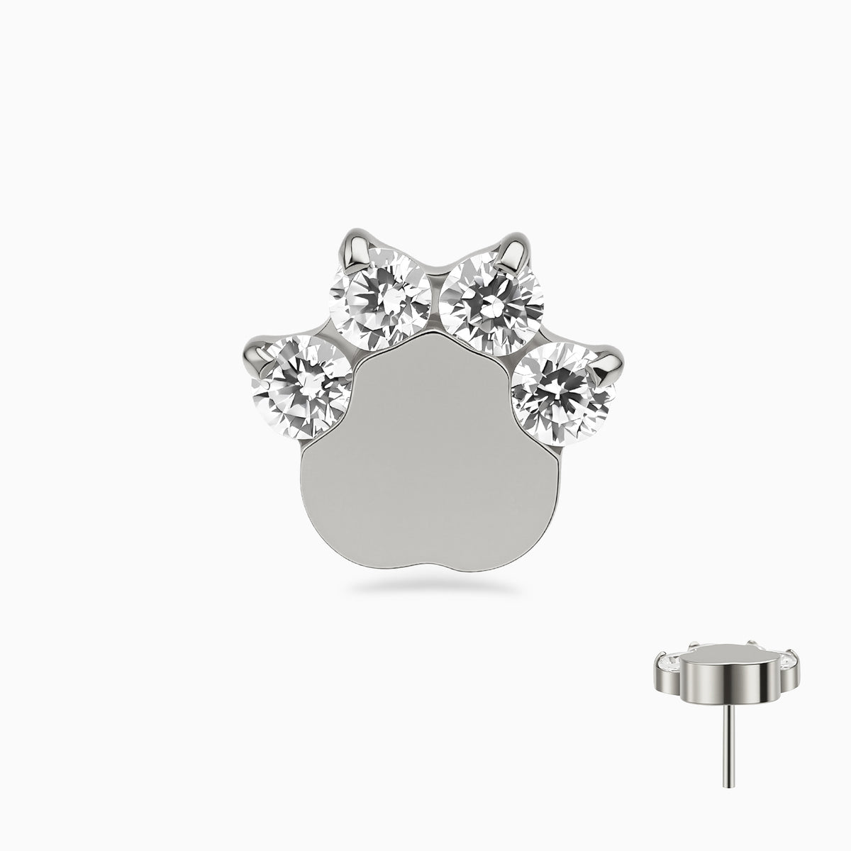 Titanium Threadless Cat Paw Cluster Top