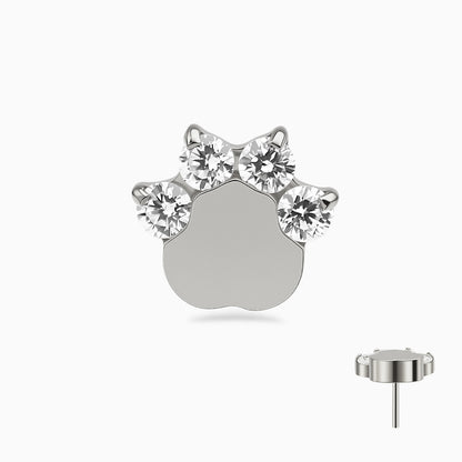 Titanium Threadless Cat Paw Cluster Top
