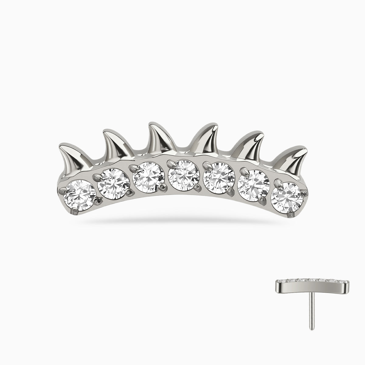 Titanium Threadless Spike Cluster Top