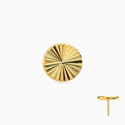 18Kt Gold PVD Titanium Threadless Sunburst Top