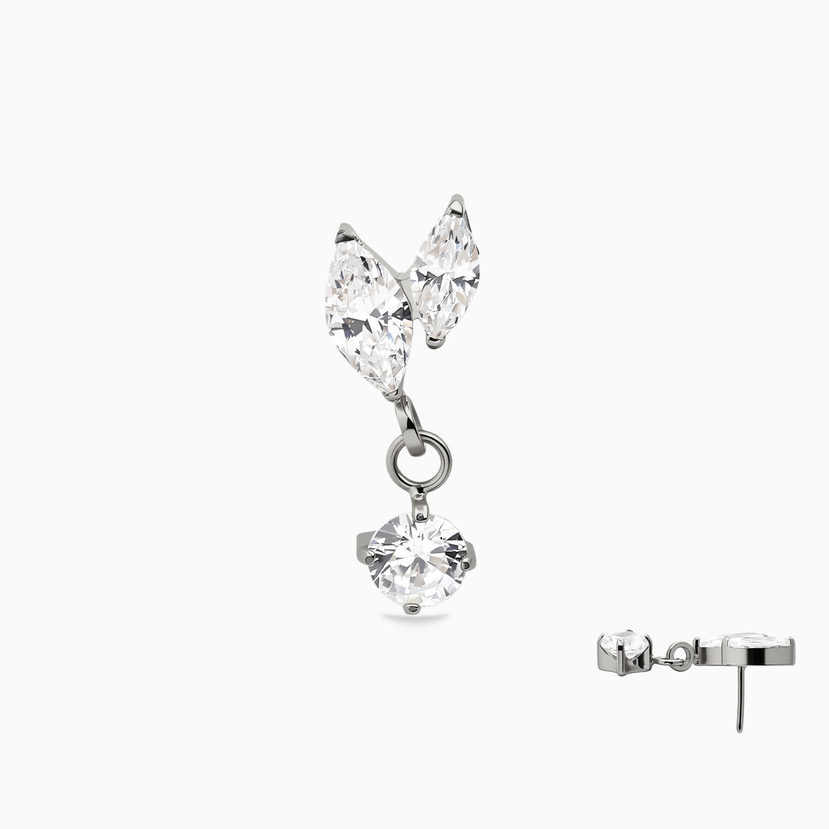 Titanium Threadless Dangle Leaf Cluster Top