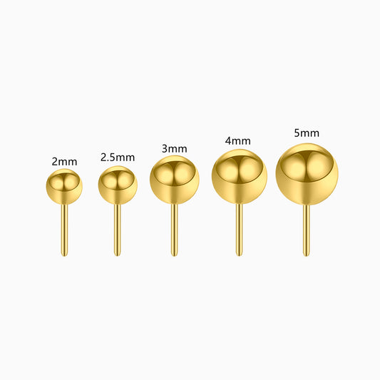 18Kt Gold PVD Titanium Threadless Ball Top.
