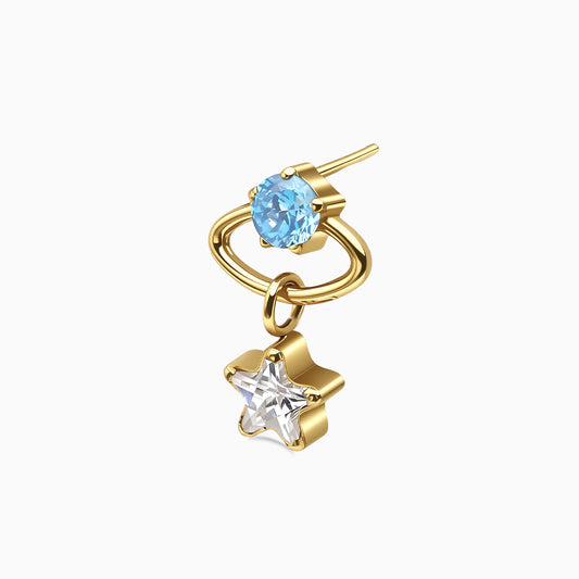 18Kt Gold PVD Titanium Threadless Dangle Bezel Cluster Top
