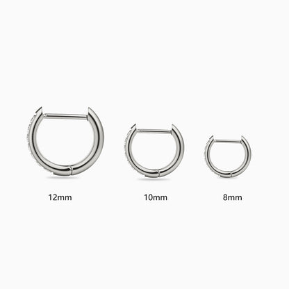 Titanium Hinged Pave D-Shape Hoop Ring