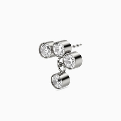 Titanium Threadless Dangle Bezel Cluster Top