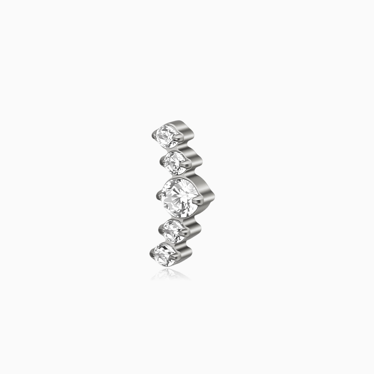 Titanium Internally Threaded 5-CZ Curved Cluster Top
