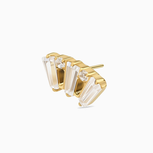 18Kt Gold PVD Titanium Threadless Fan Cluster Top