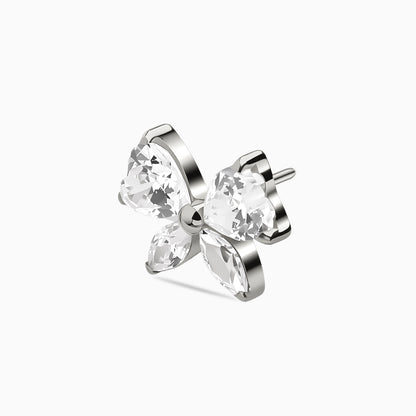 Titanium Threadless Butterfly Cluster Top